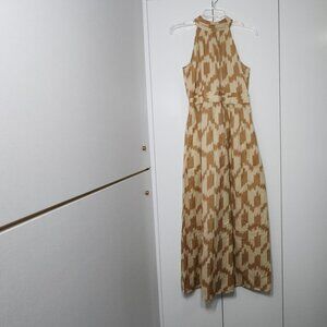 Aimee NY Sleeveless Maxi Cotton/Linen Dress Size S Beige